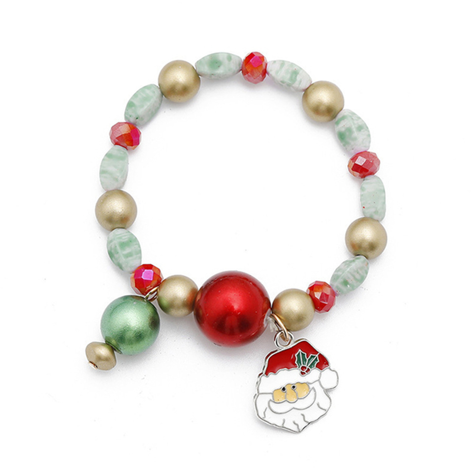 Christmas Bracelet with Charms - Red / Santa