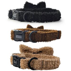 HugglePets Skye & Murphy Teddy Dog Collar & Bow Tie - Caramel, Medium