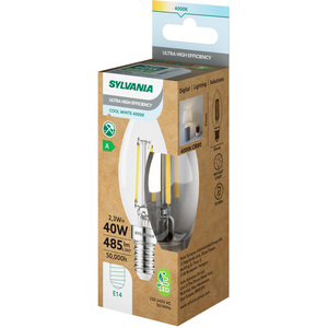 Sylvania ToLEDo Platinum RT LED Filament Candle Light Bulb E14