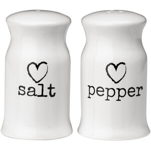 Charm White Ceramic Salt and Pepper Set