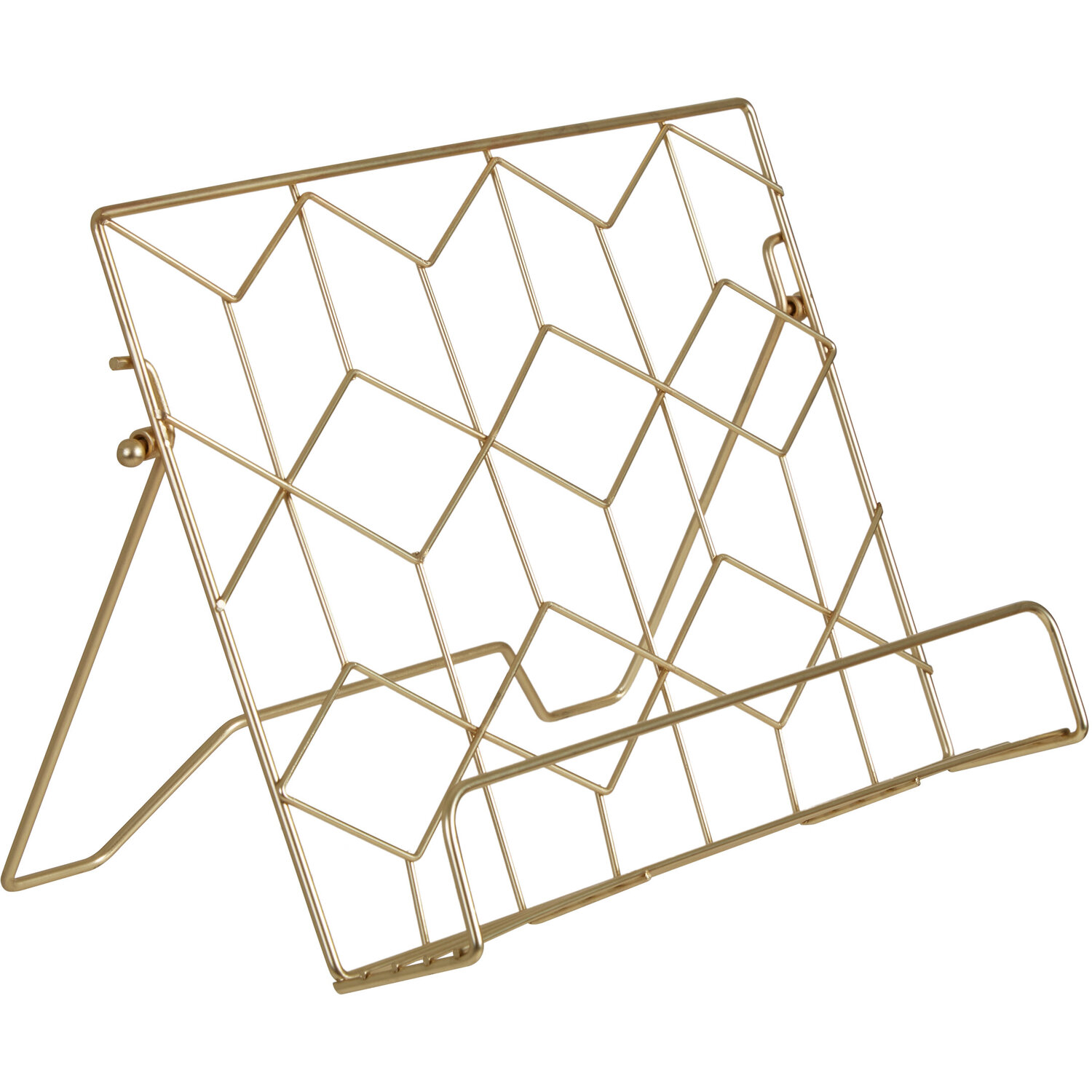 Vertex Contour Matte Gold Finish Cookbook Stand - Gold