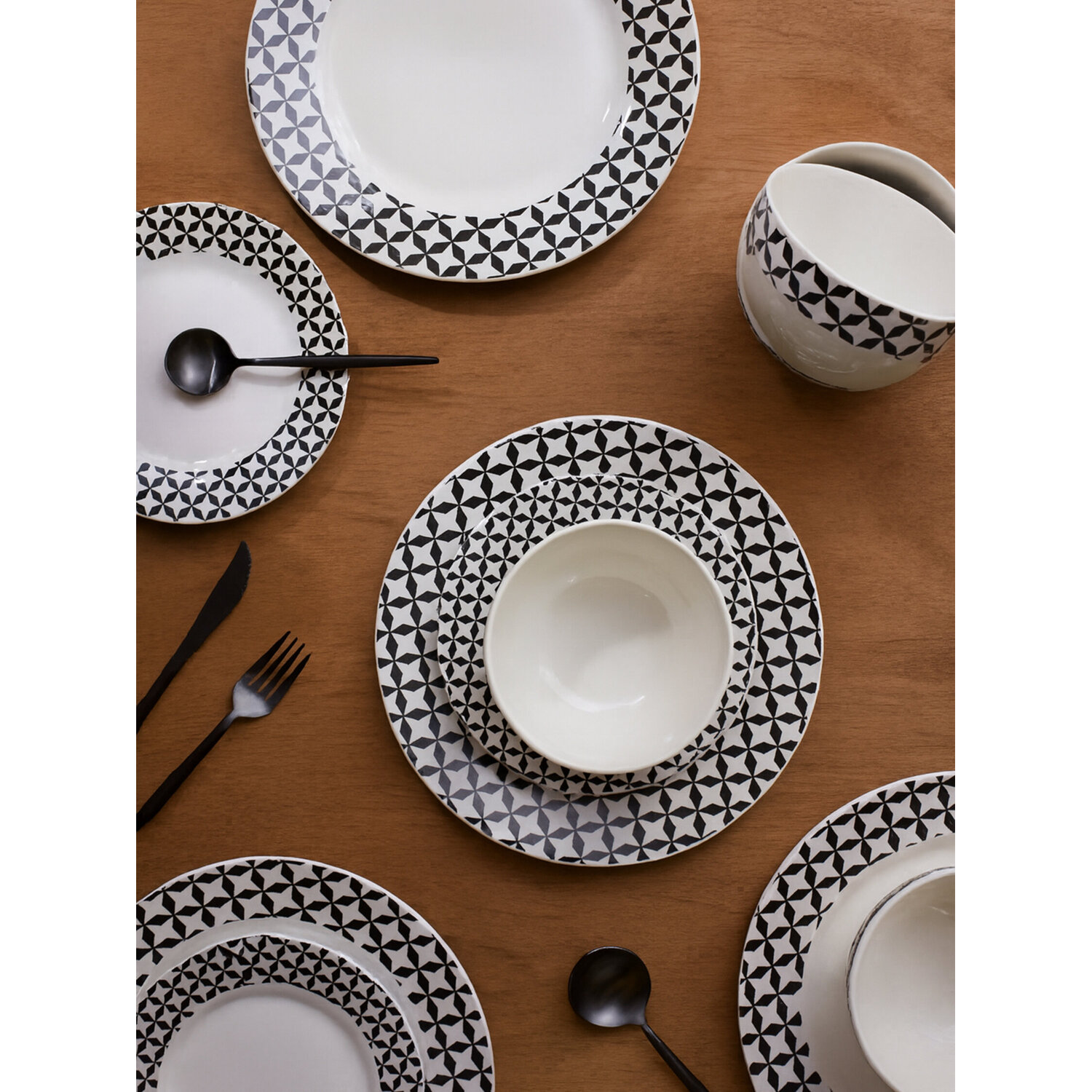 Avie 12 Piece Windmill Dinner Set - White