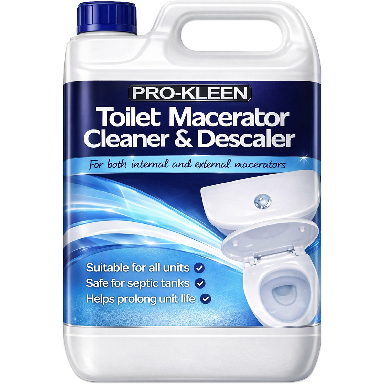 Toilet Macerator Cleaner and Descaler  - Blue / 5L