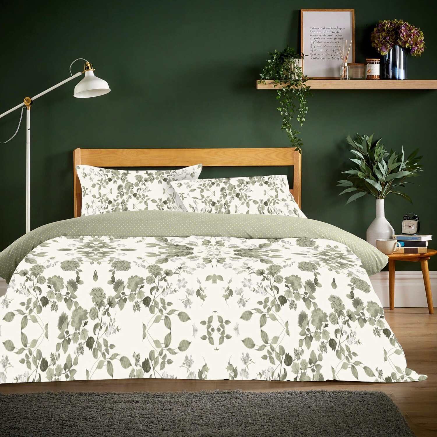 Appleby Flannel Duvet Set - Sage Green King