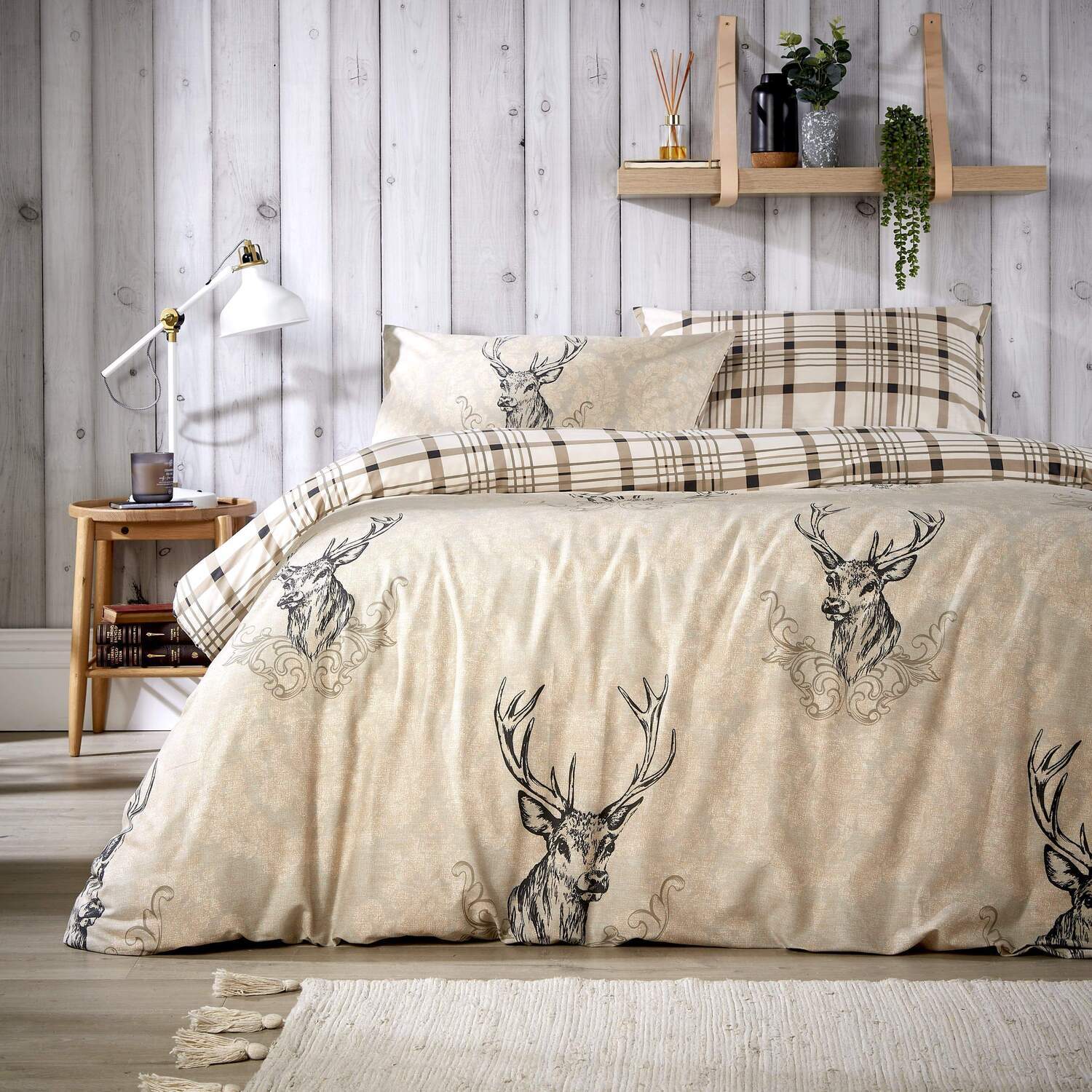 Highland Stag Duvet Set - Natural King