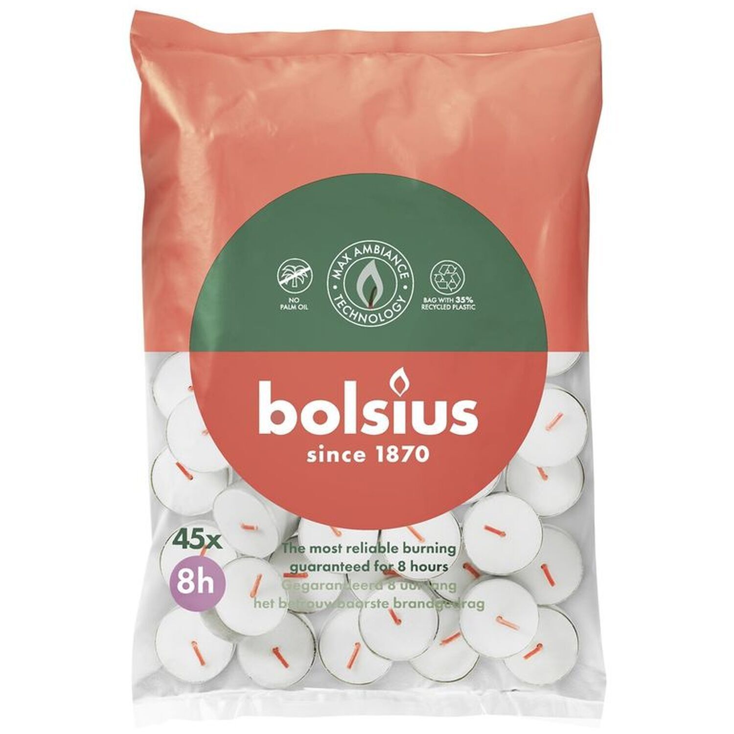 Bolsius Tealight Candles Pack of 45 - White