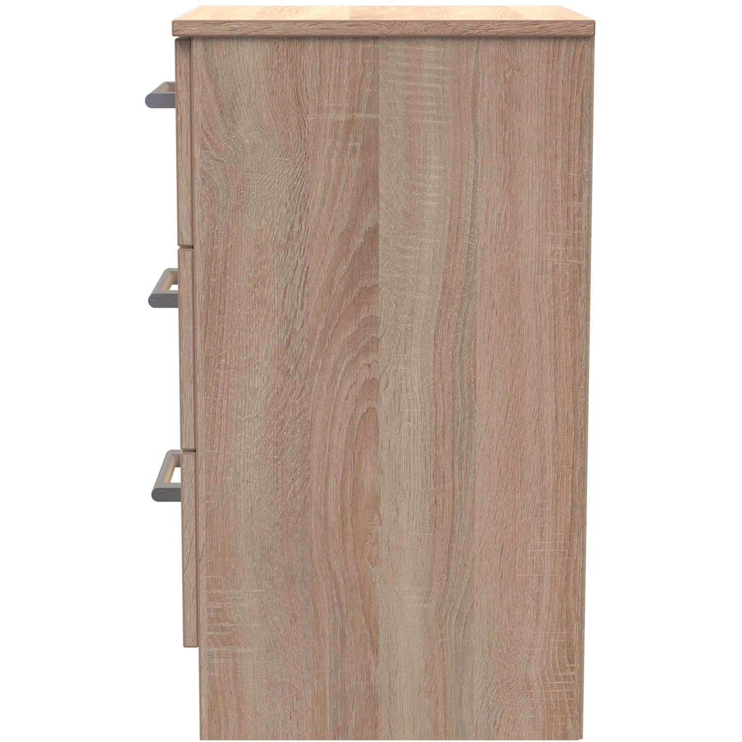 Devon Ready Assembled 3 Drawer Bedside Cabinet - Bardolino Oak