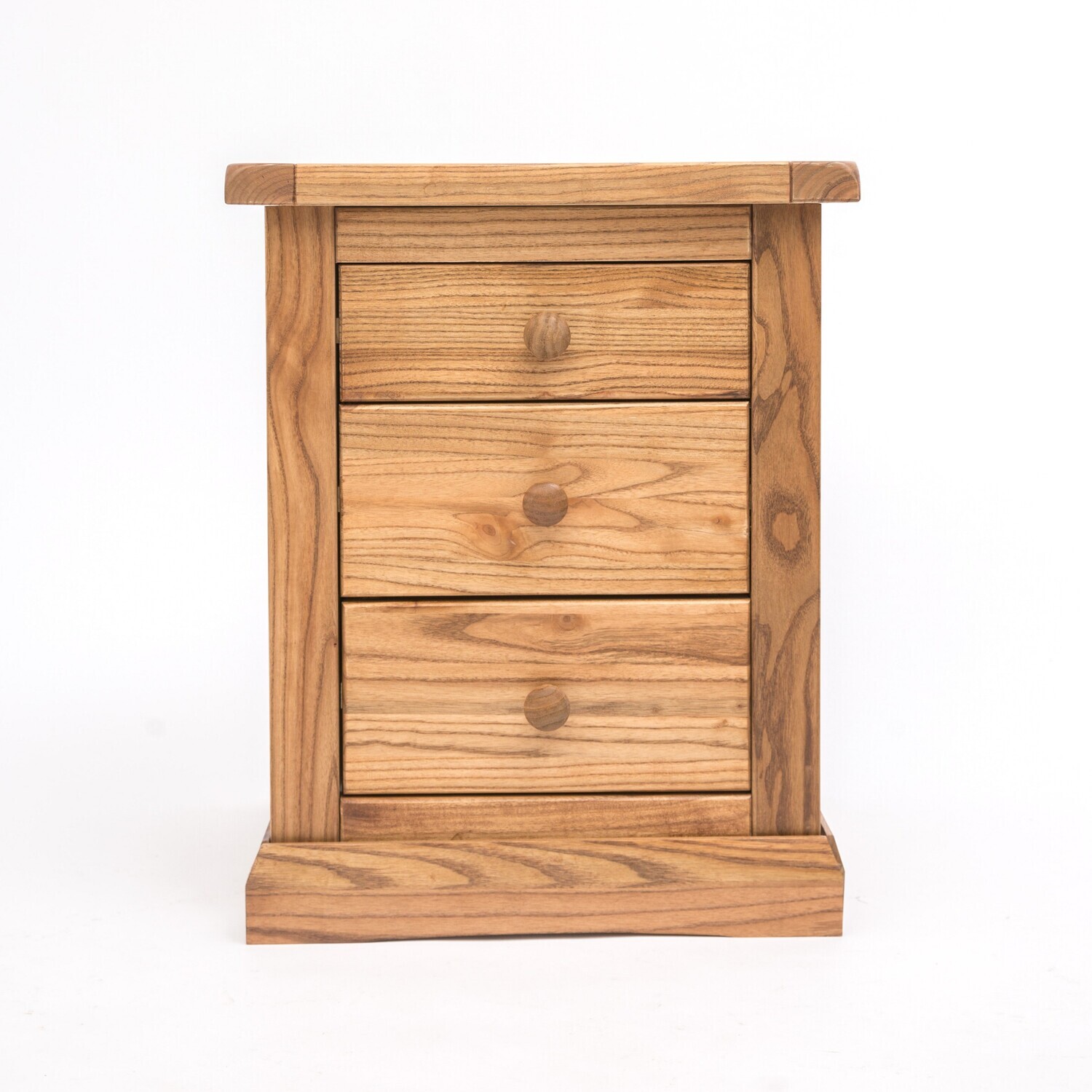 Cabinet Bits Salerno 3 Drawer Bedside Table - Light Wood / Wood Knob