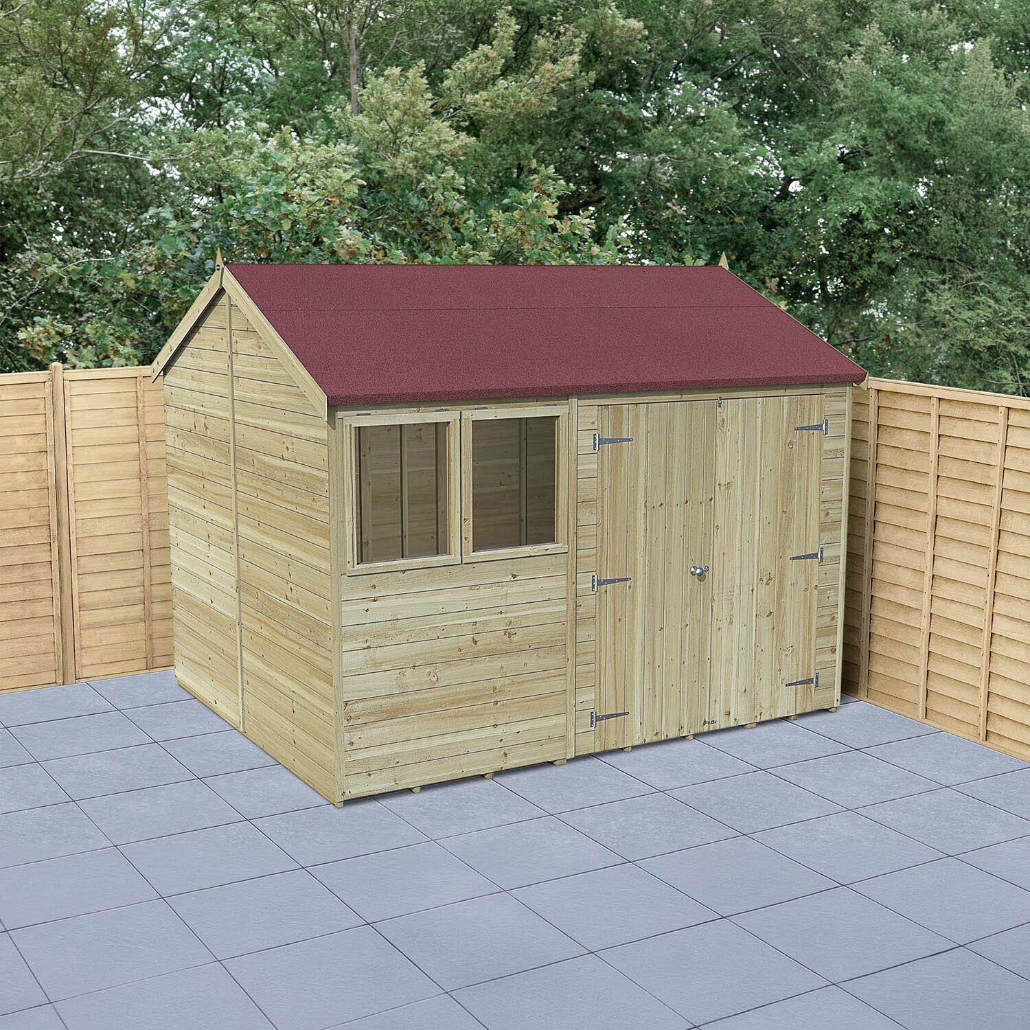 Timberdale T&G Pressure Treated Apex Shed - 10x8 / Installation Included / With Base