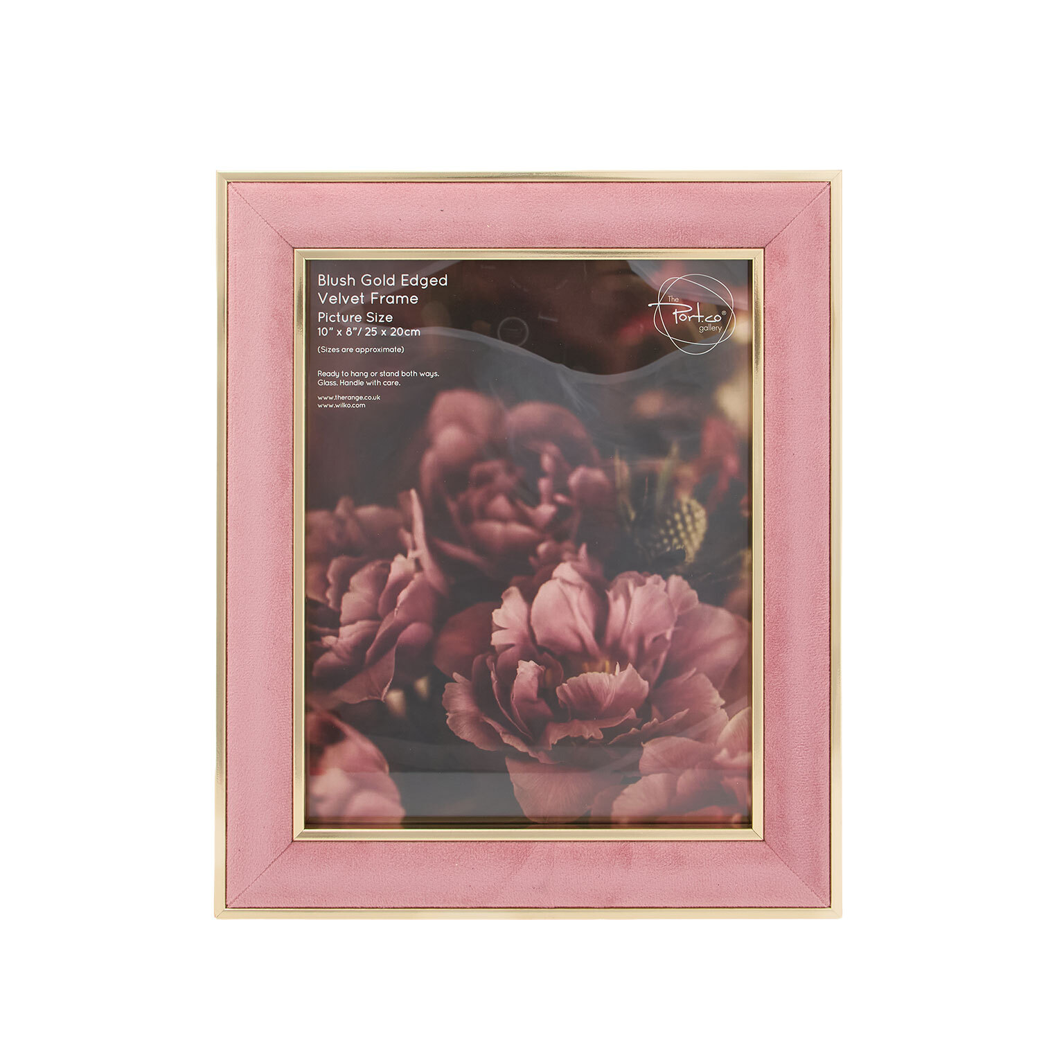 Gold Edged Velvet Photo Frame - Blush / 10 x 8 inch