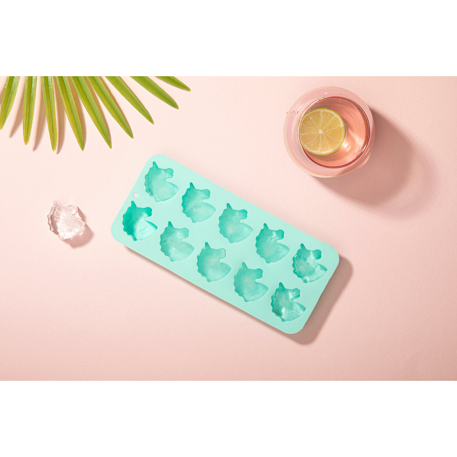 Orsina 10 Unicorn Shaped Blue Ice Cube Tray, Unique Ice Cube Tray, Thermoplastic Rubber Ice Freezing Tray