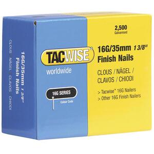 Tacwise 16 Gauge Straight Finish Nails 40mm Pack 2500