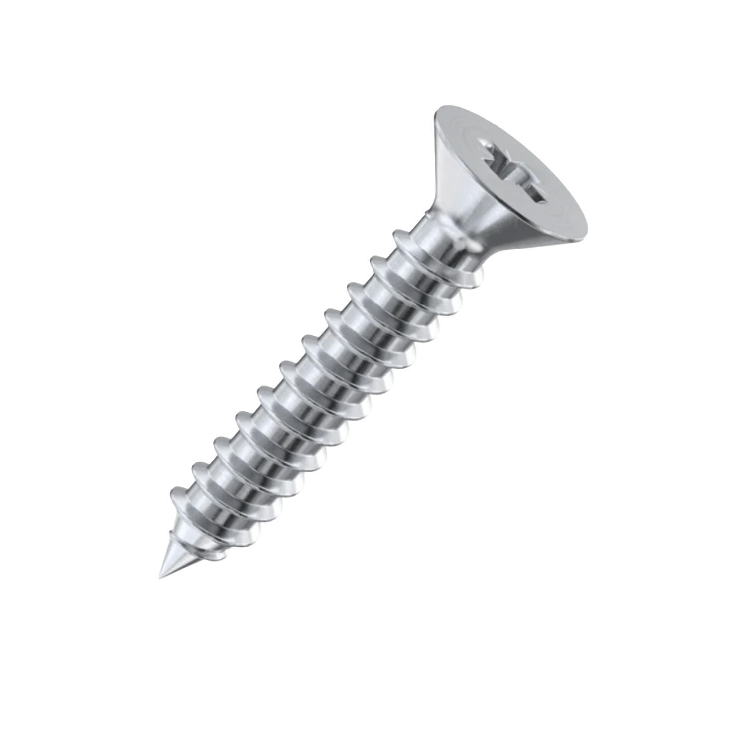 Picardy Pozi Countersunk Zinc Plated Screw (Pack Of 200) - Silver / S / 200