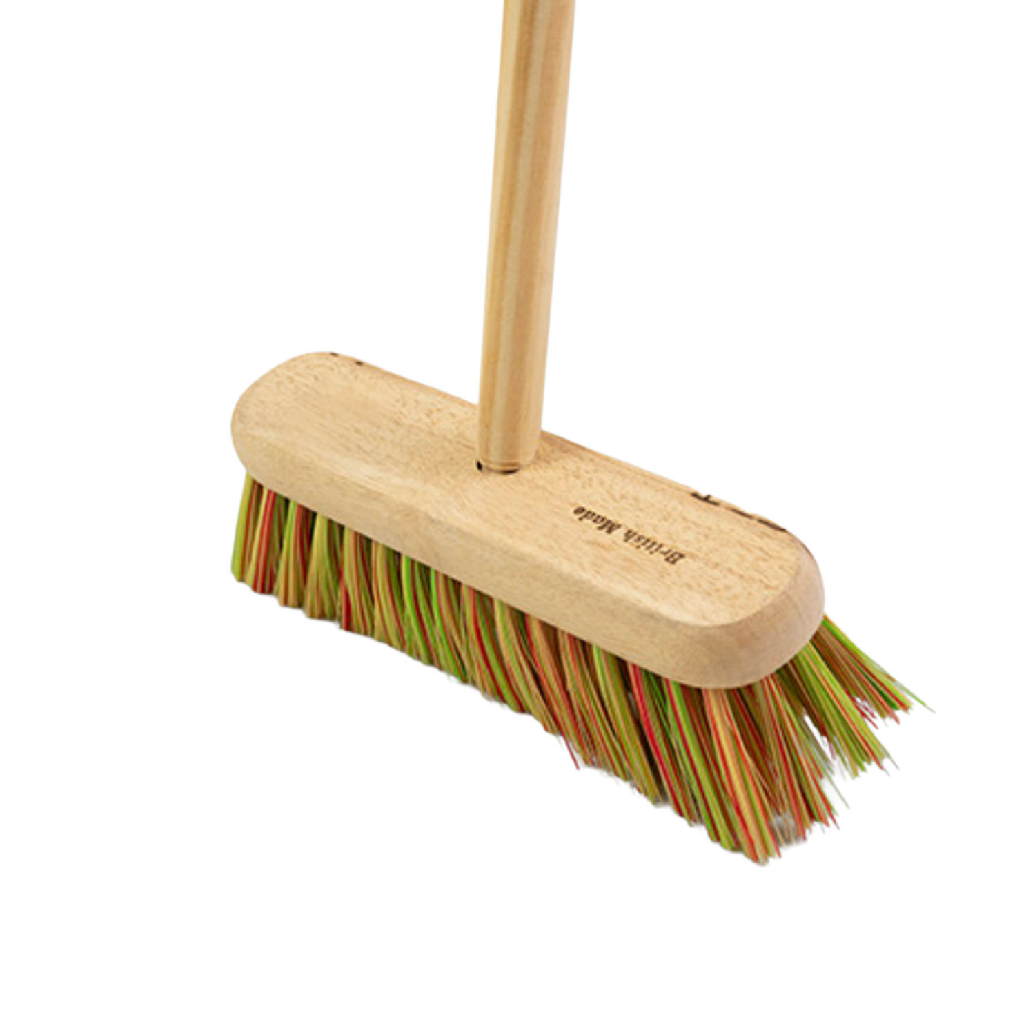 Universal Textiles Assembled 12 Multi-Coloured Sweeping Broom Complete With Handles
