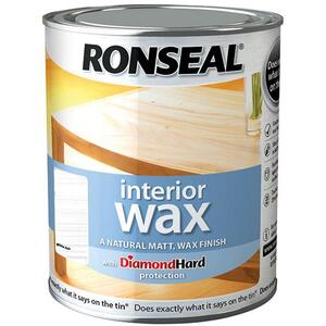 Ronseal Interior Wax White Ash 750ml - Diamond Hard Protection for Wood