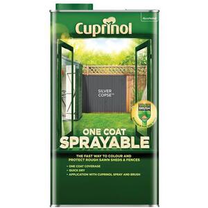 Cuprinol One Coat Sprayable Fence Treatment Silver Copse 5L - 5355975