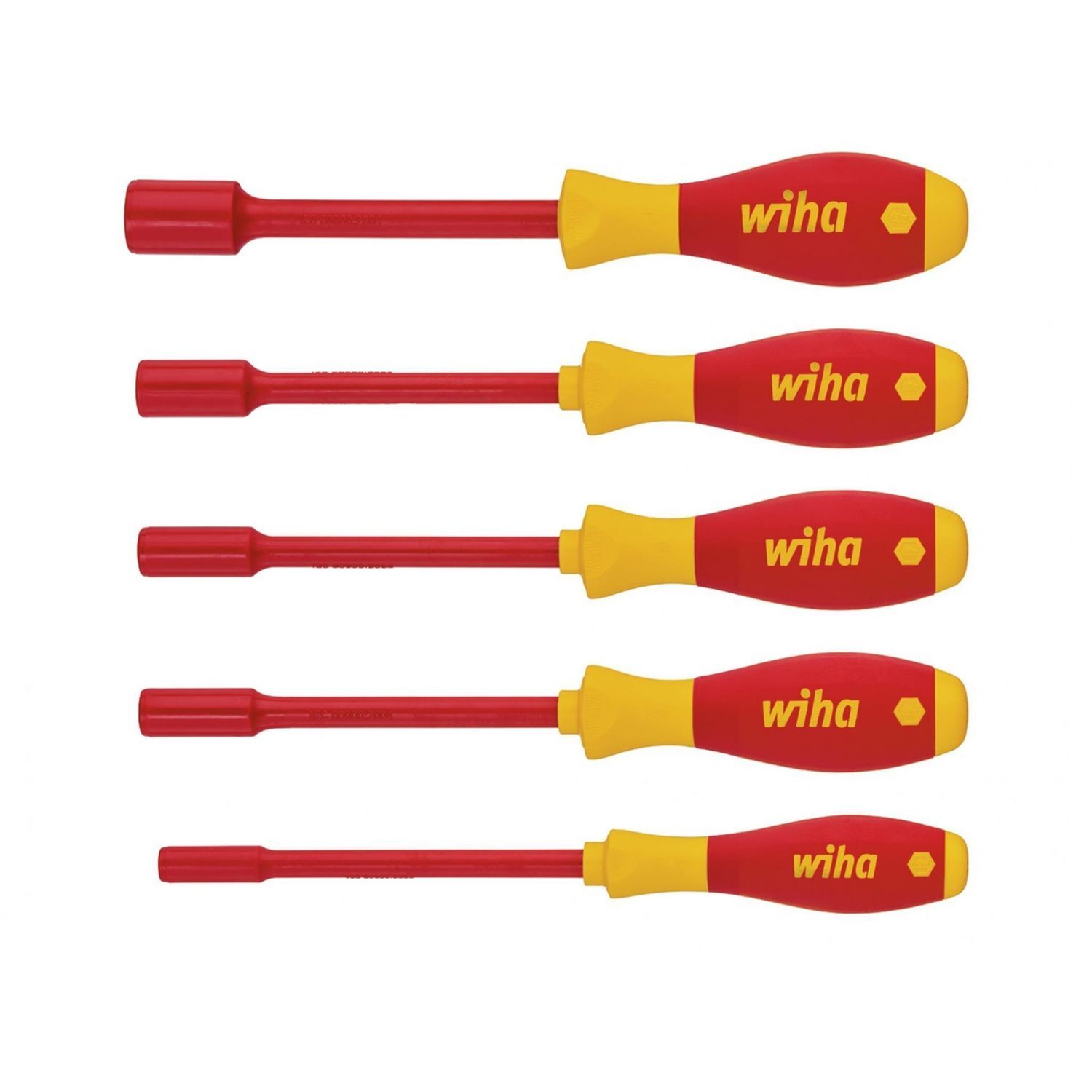 Wiha Softfinish Electric Hex Nut Driver Set, 5 Piece - Multi Colour