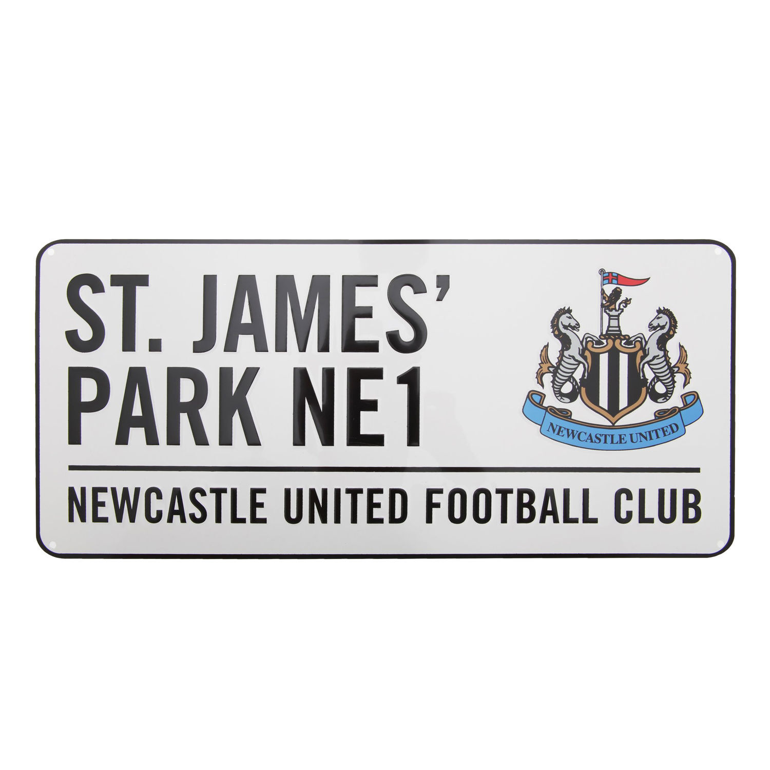 Newcastle United Fc Unisex White St James Park Metal Street Sign In 40Cm - Image 2