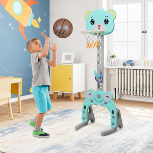 Kids 3-in-1 Basketball Hoop Set Stand
