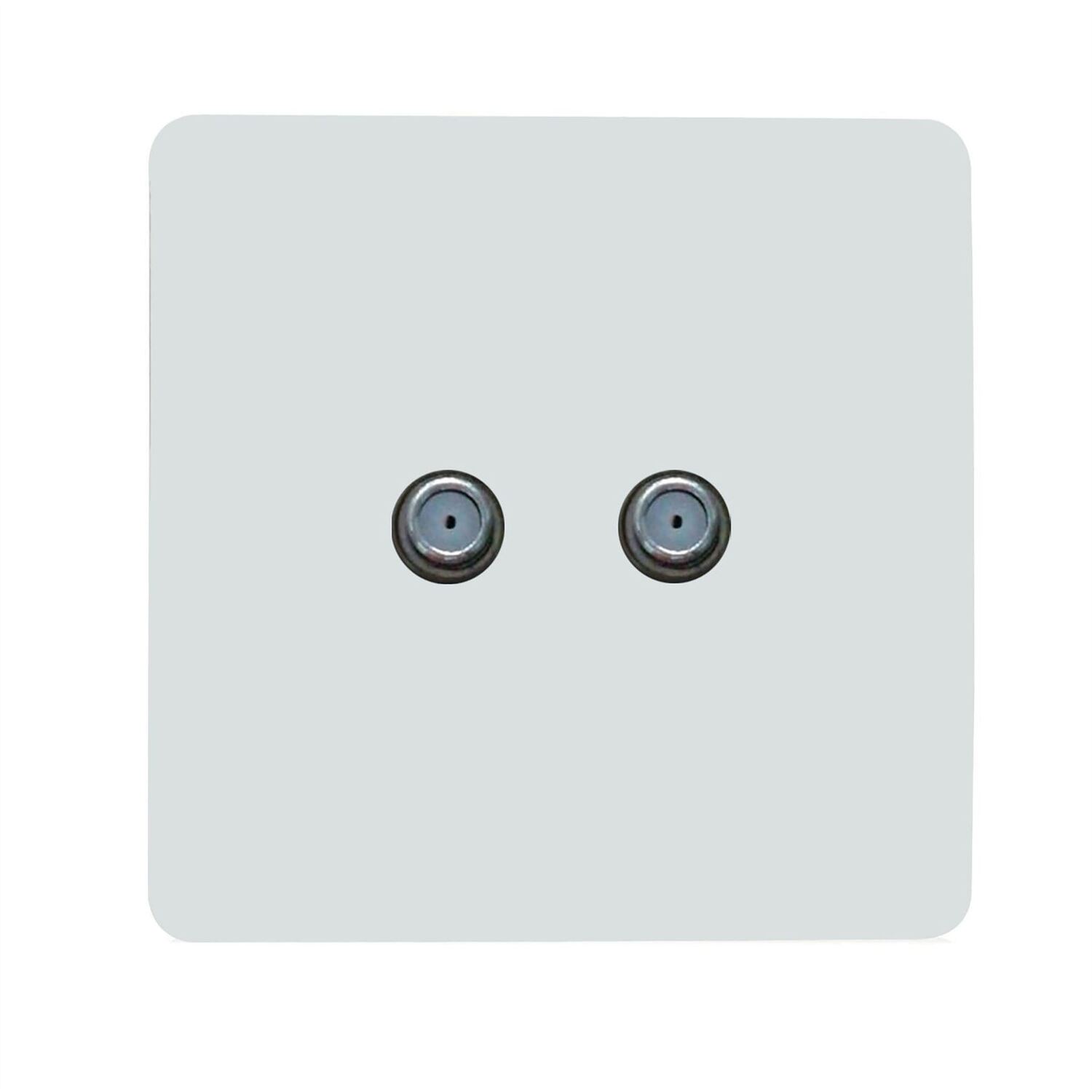 Trendi Switch 2 Gang Male F-Type Satellite Television Socket - Ice White - Image 1