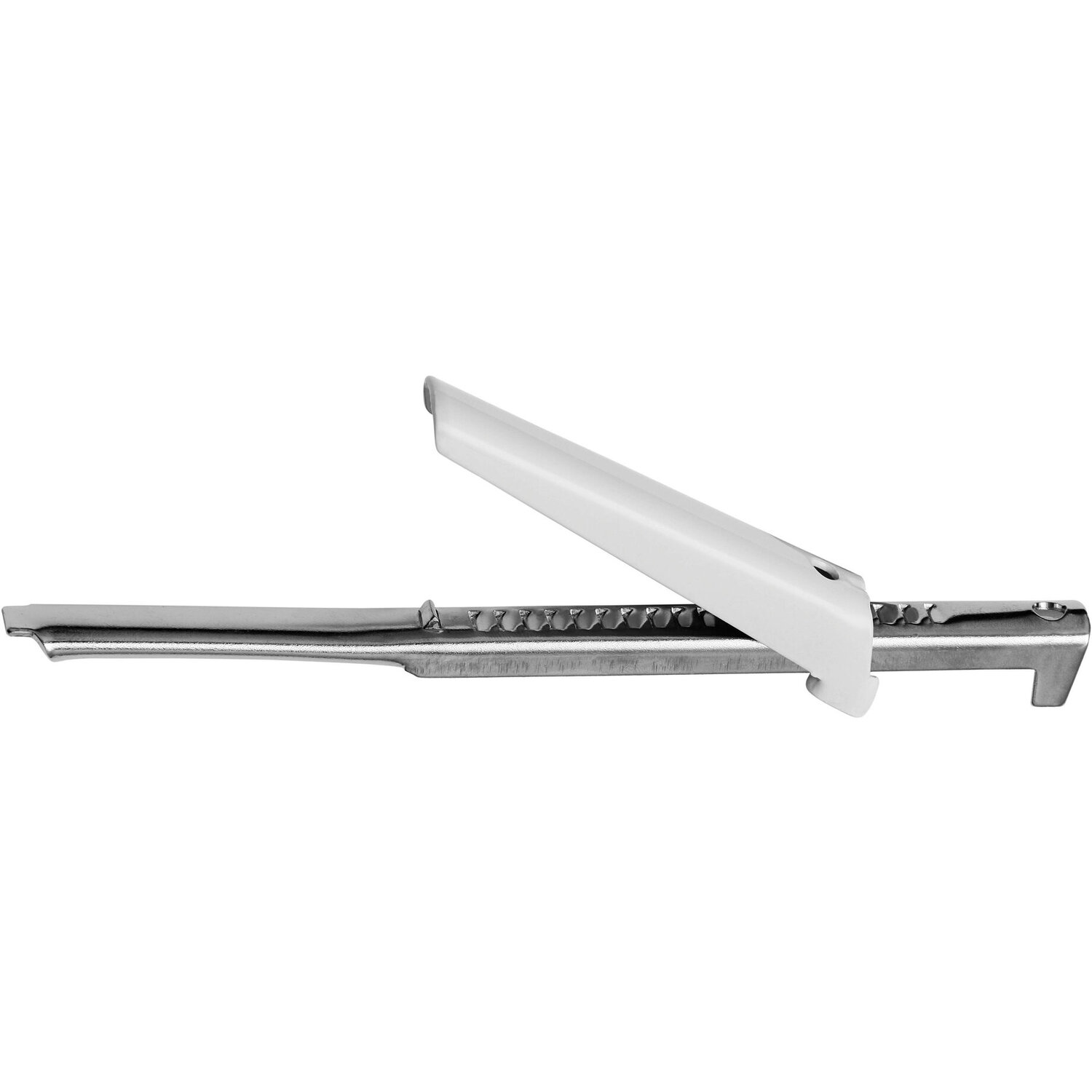 Essentials By Premier Bygone Chrome Jar Opener With White Handle - Silver