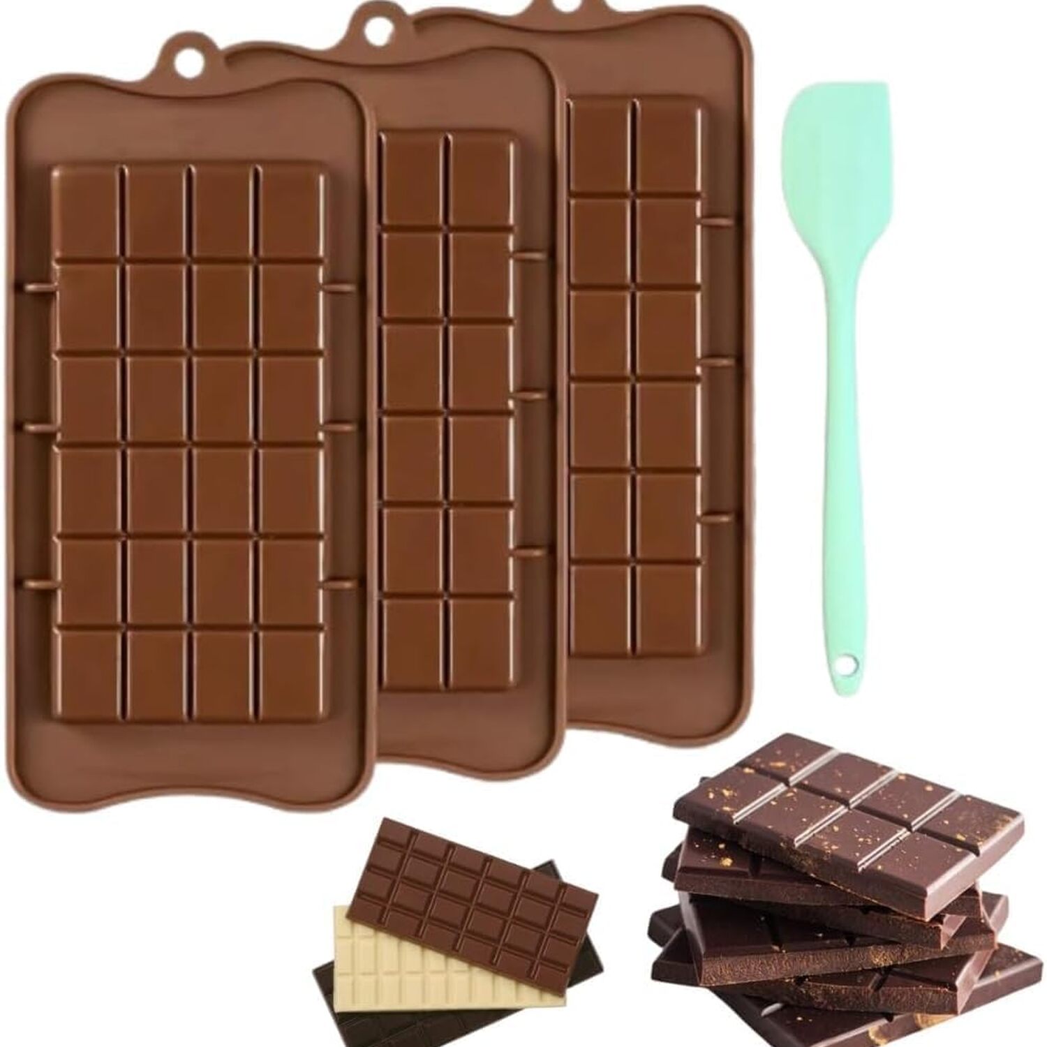 Image of 3PCS Silicone Chocolate Bar Moulds with&hellip;