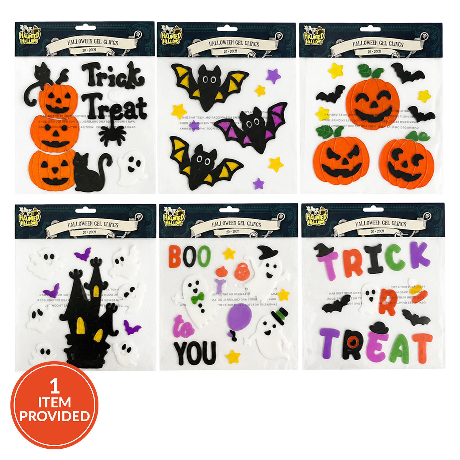 Haunted Hallows Halloween Gel Clings Pack