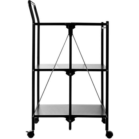 Harlow Black Rectangular Folding Kitchen Trolley
