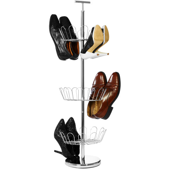 Tavia Revolving Silver Shoe Stand