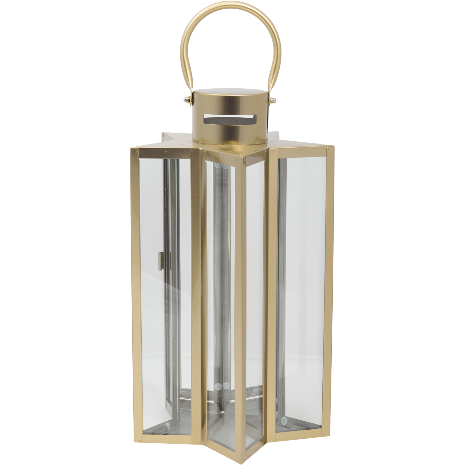 Stainless Steel Star Shaped Lantern Gold - Image 2