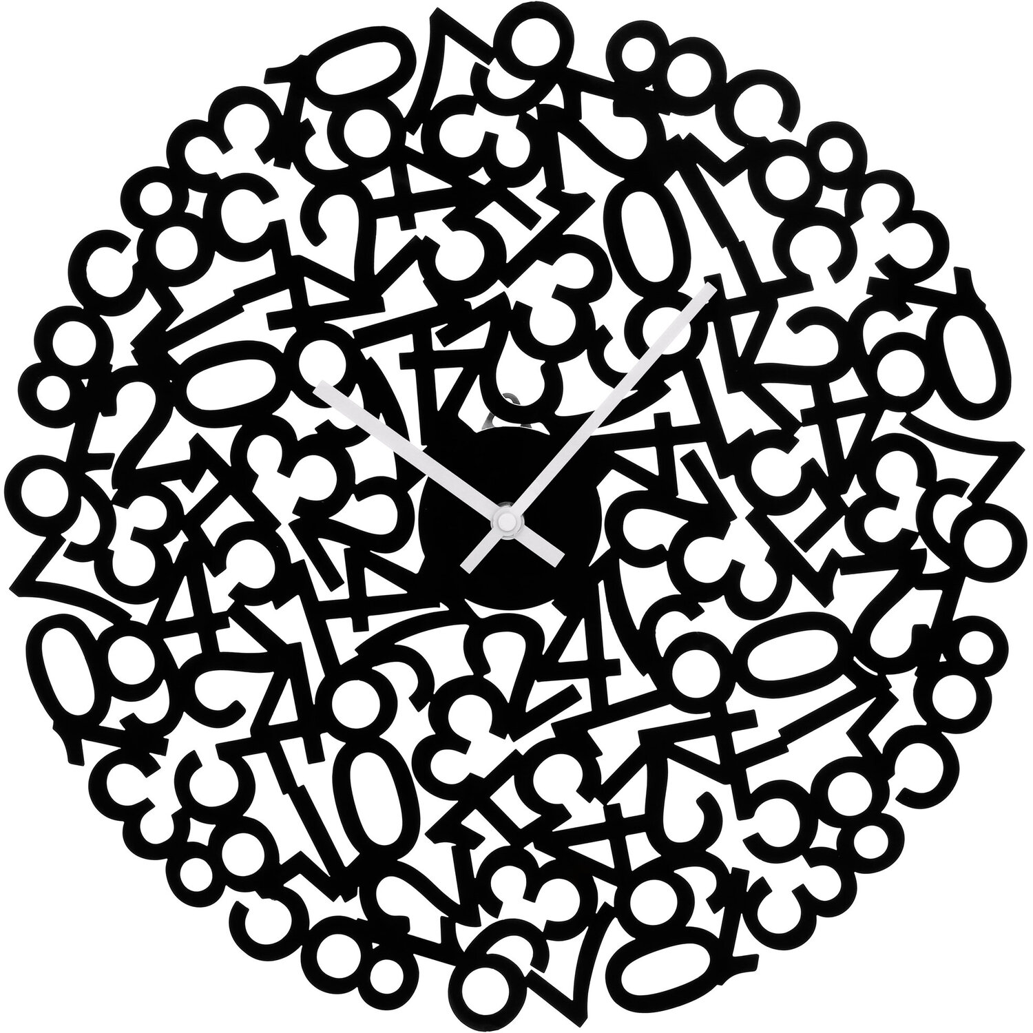 Maison By Premier Divini 40Cm Dia Black Numbers Design Wall Clock - Black