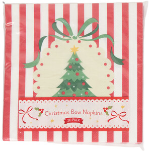Pack of 20 Christmas Bow Paper Napkins