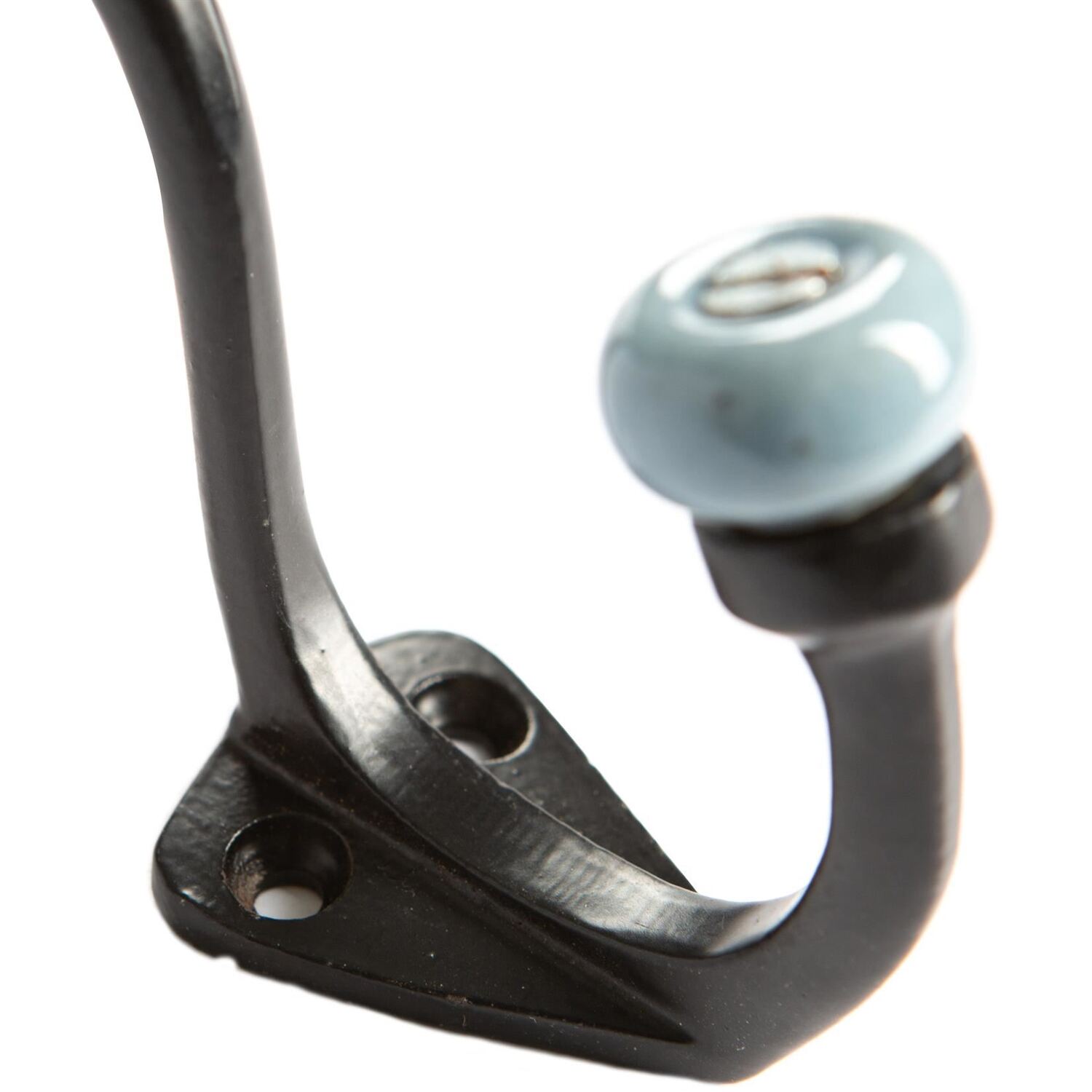 Hammer and Tongs Grey Ceramic Ball Hat & Coat Hook - W30mm x H105mm - Pack of 5 in Black | Size: 1000mm x 1000mm