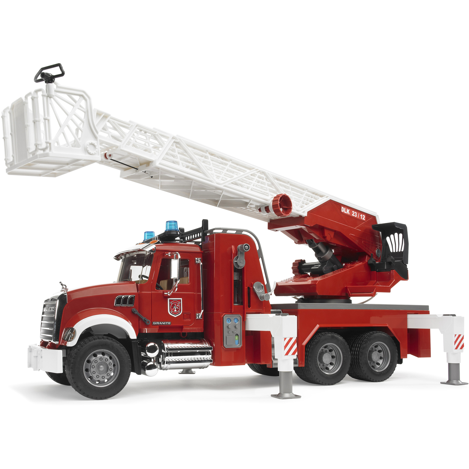 Bruder Mack Granite Fire Engine With Ladder, Waterpump And L S Modu Detailed Vehicle & Playset Model - Red