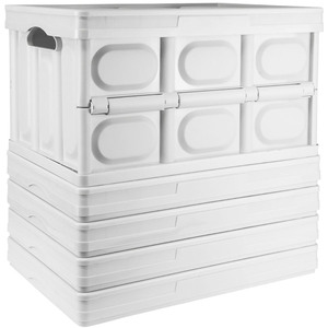 TekBox 30L White Folding Storage Box - Set of 5 Boxes