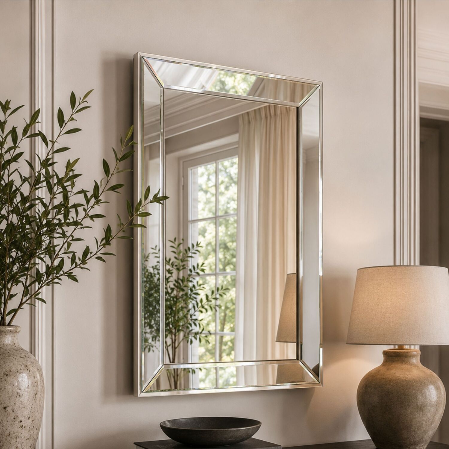 Image of Bevelled Tray Rectangle Mirror 102x74 -&hellip;