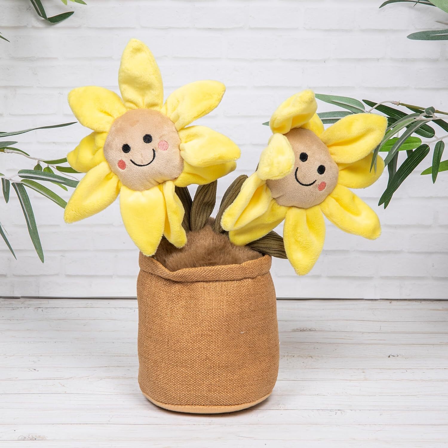 Annibells Sunflower Doorstop Decorative Fabric Flower Pot - Yellow - Image 1