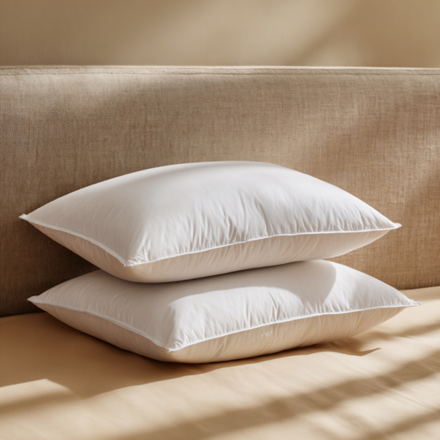 Duck Feather Pillow Pack of 2 with T220 Down Proof Cotton Cover - White