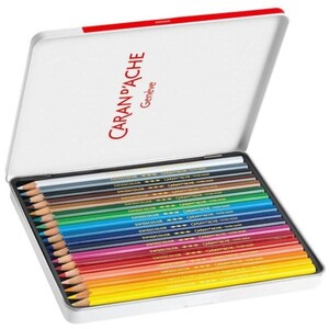 Caran d'Ache Swisscolor Aquarelle 18 Water-Resistant Colour Pencils - Metal Tin Set