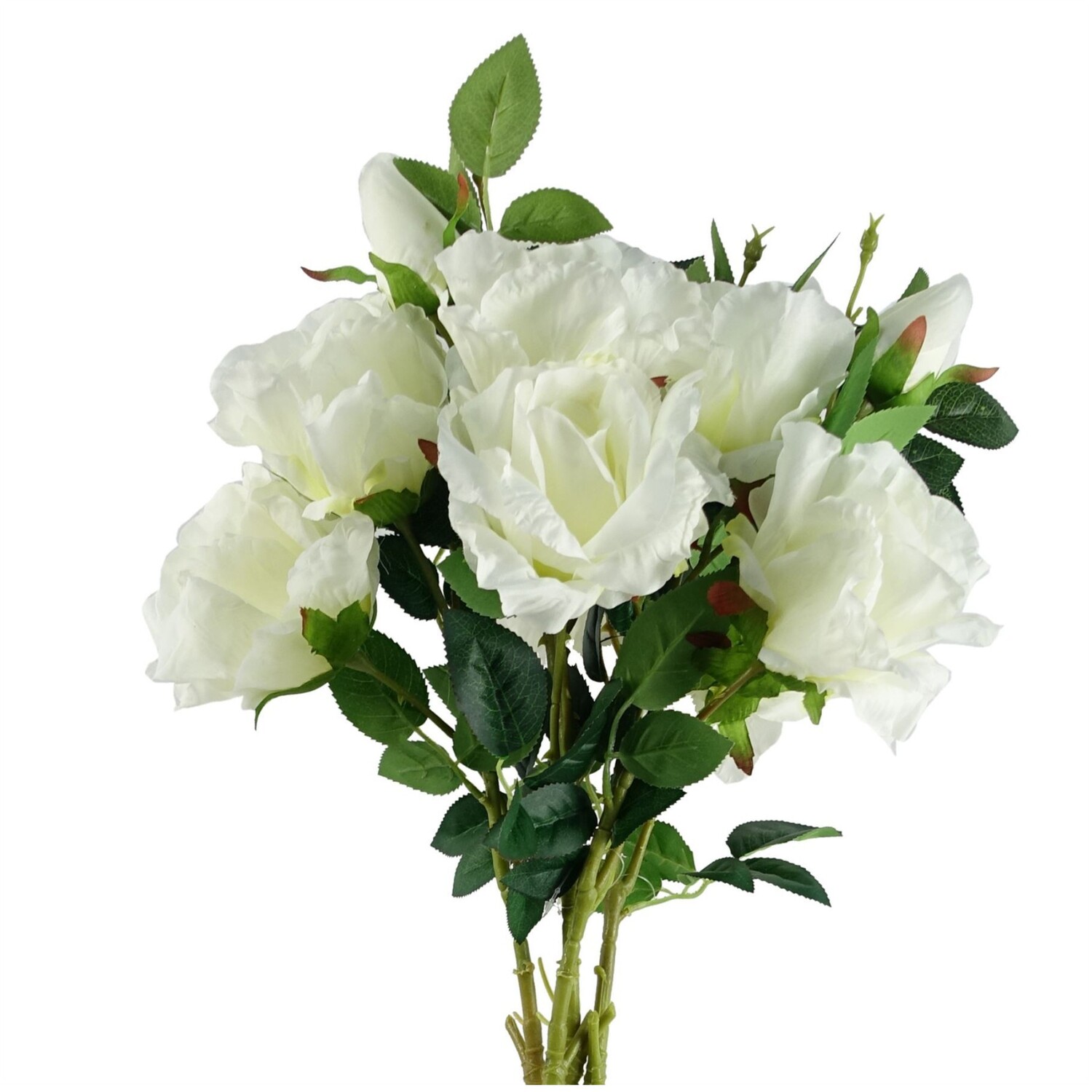 Pack of 6 Off-White Artificial Rose Stems - White