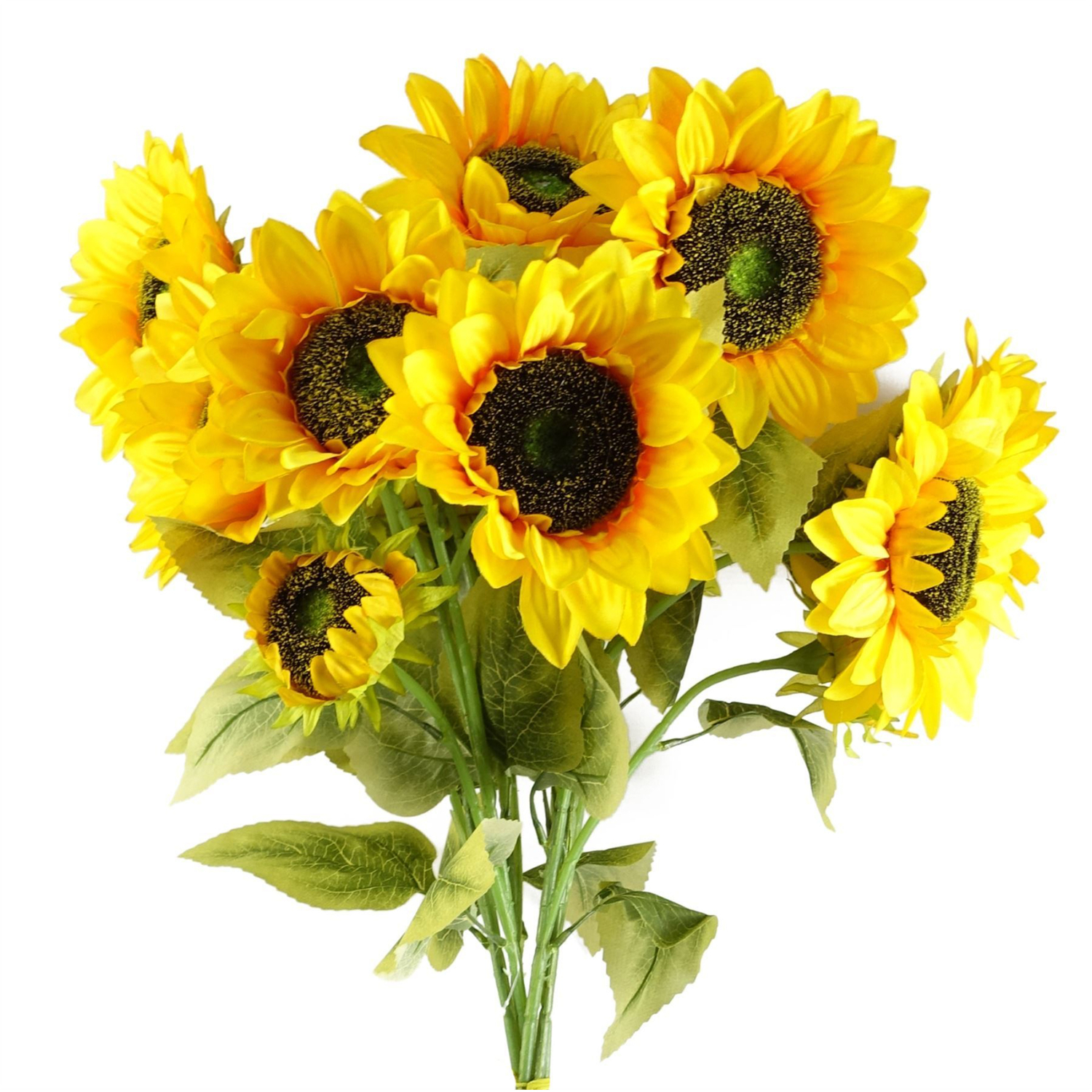 Pack Of 6 Yellow Artificial Sunflower Stems - Yellow