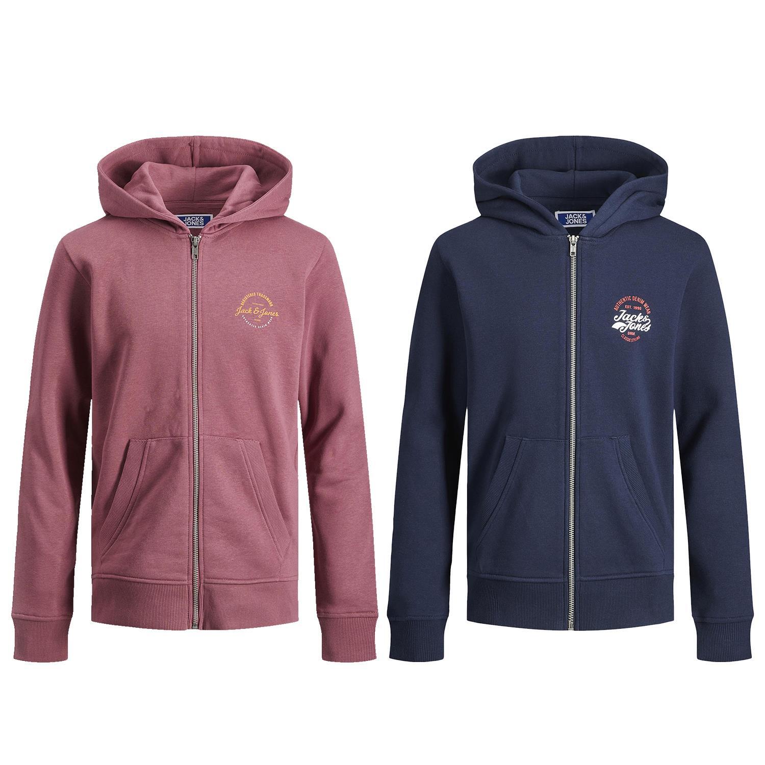 Jack & Jones Boys Navy Junior Sweat Zip Hoodies: And Hawthorn Rose/ Size 140 - Image 3