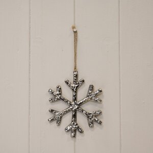 Large Silver Metal Hanging Snowflake