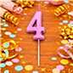 Shatchi Pink Number 4 Candle, Pack of 2 - Cake Topper for Birthdays and Anniversaries