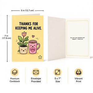 Thanks for Keeping Me Alive Open Greeting Card