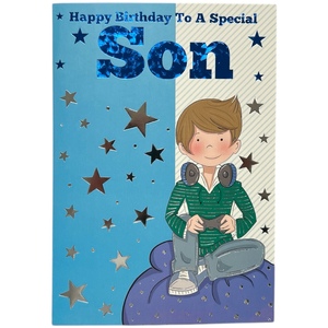 For Son Juvenile Boy Playing Game Design Birthday Card