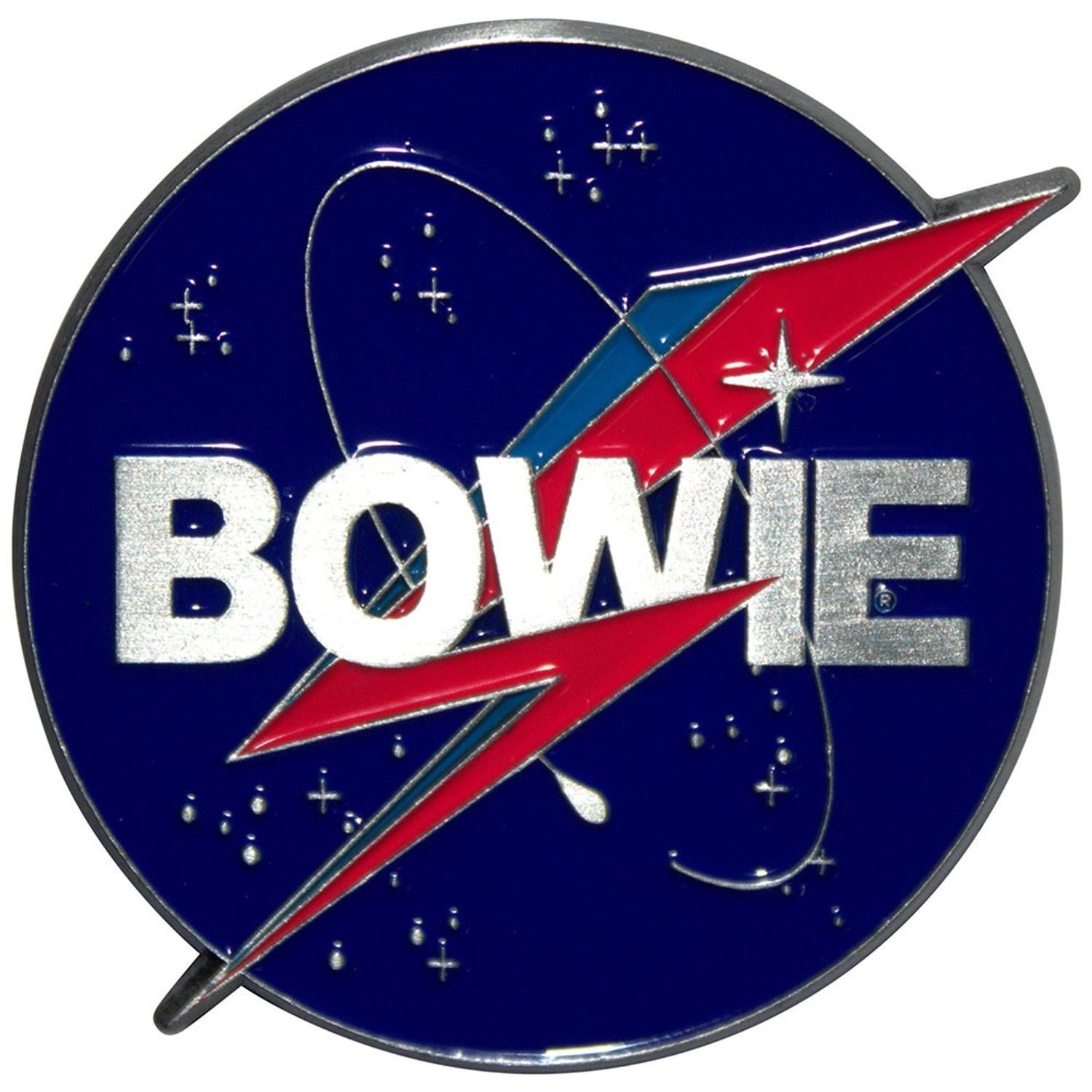 David Bowie Pin Nasa Badge - Red/Blue