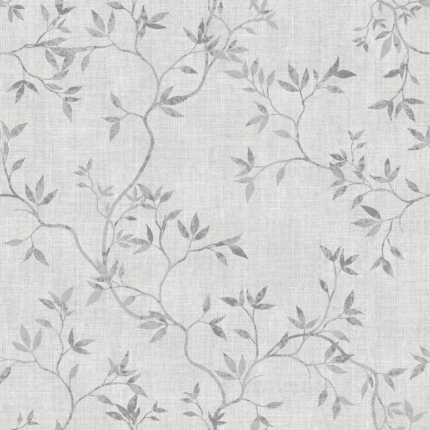 Muriva Darcy James Collection Japandi Leaf Textured Wallpaper - Grey