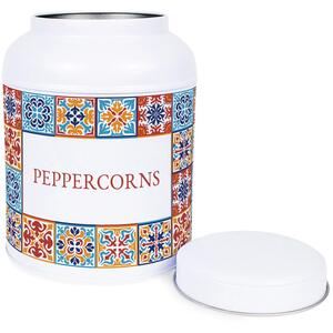 Moroccan Tile Salt & Peppercorn Canisters - Small Kitchen Seasoning Jars
