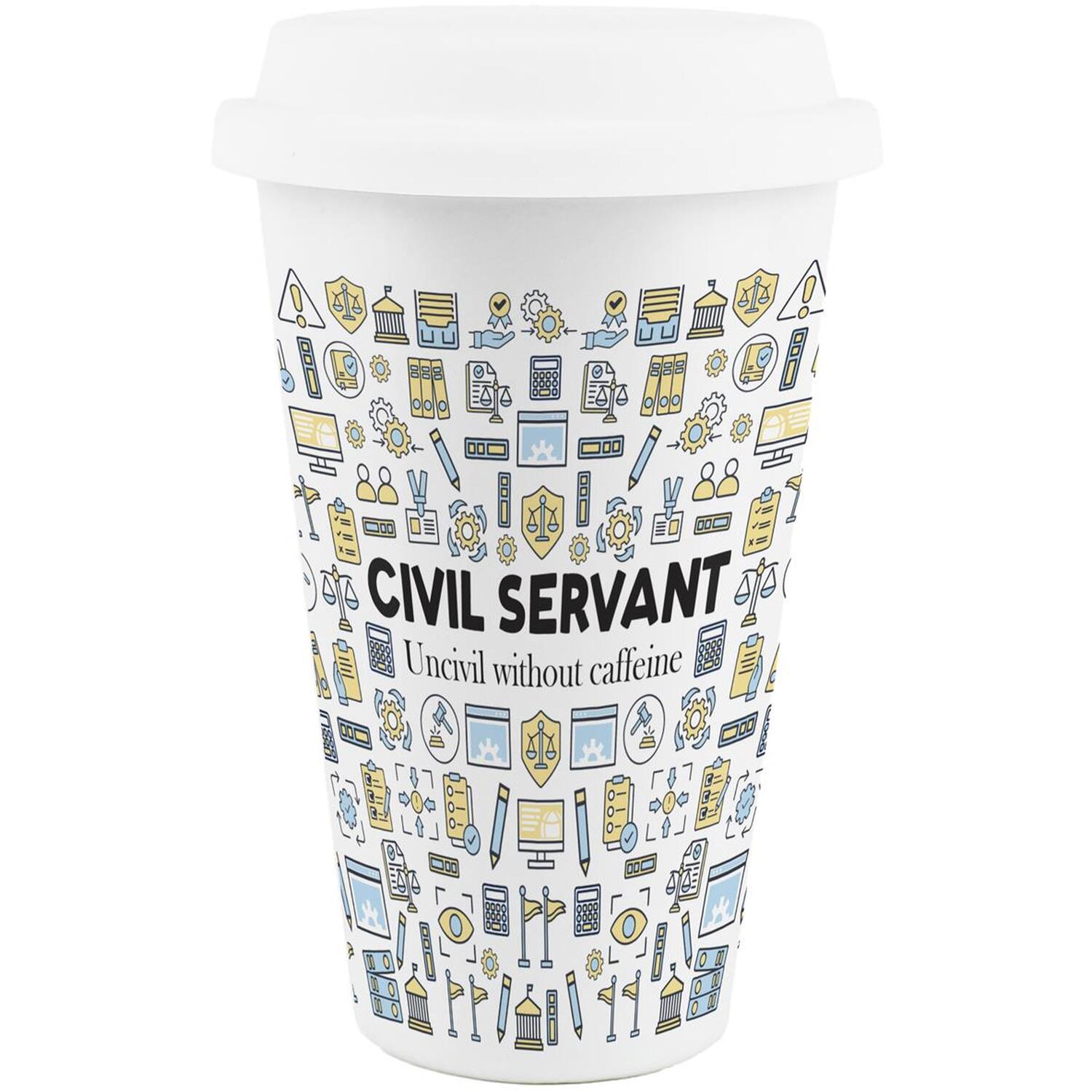 Image of Novelty Civil Servant Ceramic Travel Mug&hellip;